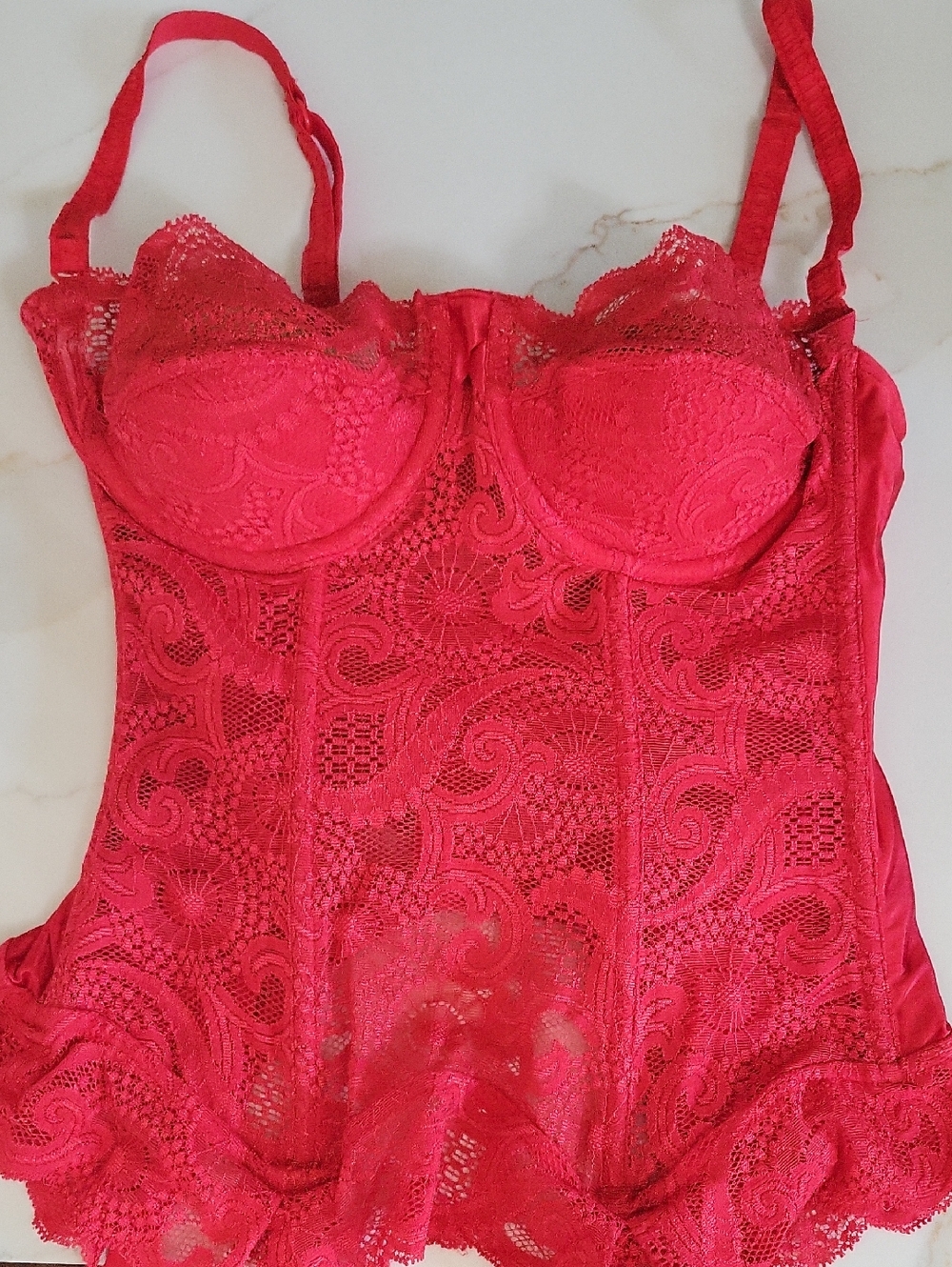 Victoria's Secret Red Lace Bustier Corset